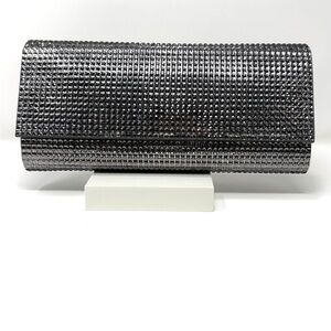 Aldo Bling Clutch Gunmetal Grey Sparkle Rhinestone